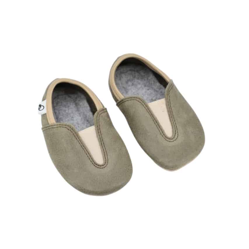 Punsa Barefoot sussid lastele - taaskasutatud nahk, rohelised